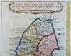 Grenada Caribbean Island St. George Grenville Sauters 1759 hand color map