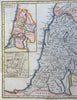 Holy Land Israel Palestine Jerusalem Dead Sea Travel Distance 1797 engraved map