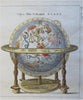 Terrestrial & Celestial Globes Zodiac Constellations 1763 nice hand color print