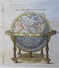 Terrestrial & Celestial Globes Zodiac Constellations 1763 nice hand color print