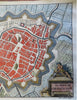 Groningen Netherlands City Plan Military Fortifications 1720 Harrewyn Dutch map