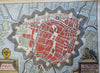 Groningen Netherlands City Plan Military Fortifications 1720 Harrewyn Dutch map