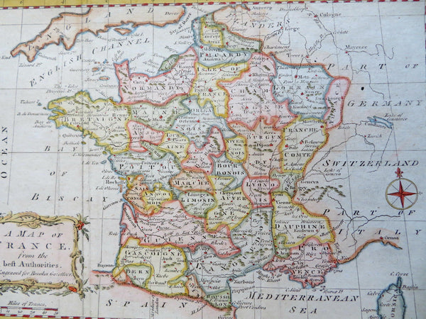 Kingdom of France 1786 Lodge engraved hand color decorative map