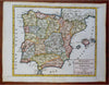 Spain & Portugal Iberia Madrid Lisbon Pamplona Barcelona 1748 Vaugondy map