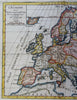 Europe Iberia France Holy Roman Empire Ottoman Empire 1748 Vaugondy map