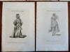 North Africa Men's & Women's Fashion Egypt Morocco Fez 1759 Lot x 5 Prints