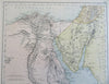 Egypt Sinai Peninsula Sudan Cairo Petra Pyramids of Giza 1865 Black detailed map