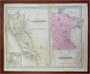 California & Minnesota San Francisco Minneapolis St. Paul 1866-70 Stuart map