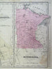 California & Minnesota San Francisco Minneapolis St. Paul 1866-70 Stuart map