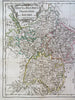 Upper & Lower Rhine Franconia Swabia France 1750 Vaugondy decorative map