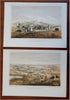 Blackfoot Indians Hunting Party Bison Three Buttes Montana 1860 lot x 2 prints