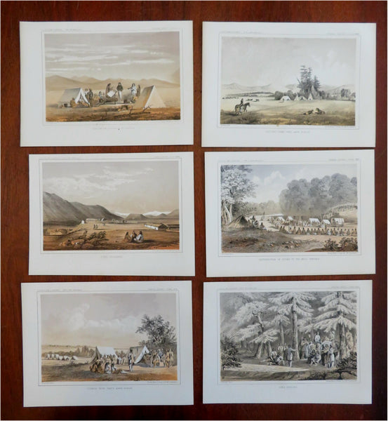 American Indians Nez Perces Gros Ventres Fort Okinakane 1860 Lot x 6 prints