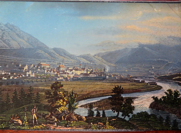 Innsbruck Austria Austria-Hungary Alps c. 1850's hand colored splendid print