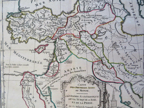 Eastern Ottoman Empire Holy Land Armenia Persia Egypt 1762 Vaugondy map