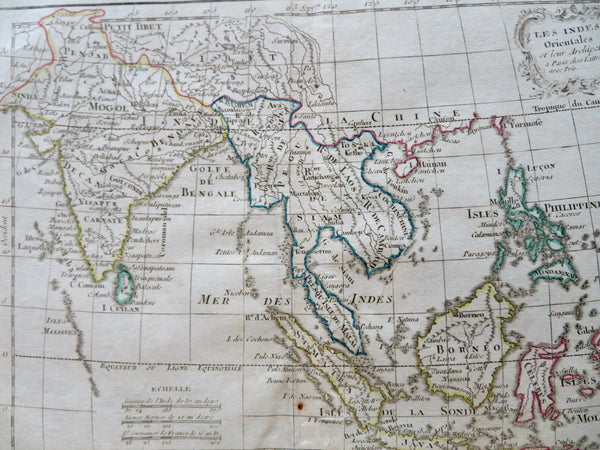 Southeast Asia Mughal India Thailand Indonesia Malaysia c. 1815 Lattre map