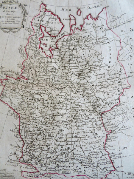 Russia in Europe Muscovy Novgorod Estonia Perm Moscow c. 1815 Delamarche map