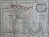 Egypt Ancient & Modern Alexandria Cairo Thebes Nile River 1815 Delamarche map
