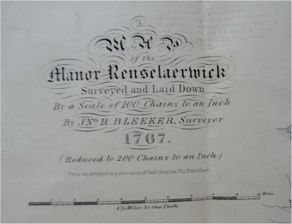 Manor Renselaerwick in 1767 New York c. 1850 lithographed Historical Map