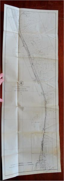 Cape Canaveral to Miami Florida Coastal survey route 1920 large nautical US map
