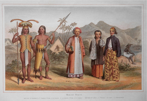 Malaysia Ethnic Views Costume Print Fashion Indonesia Borneo Java 1882 print