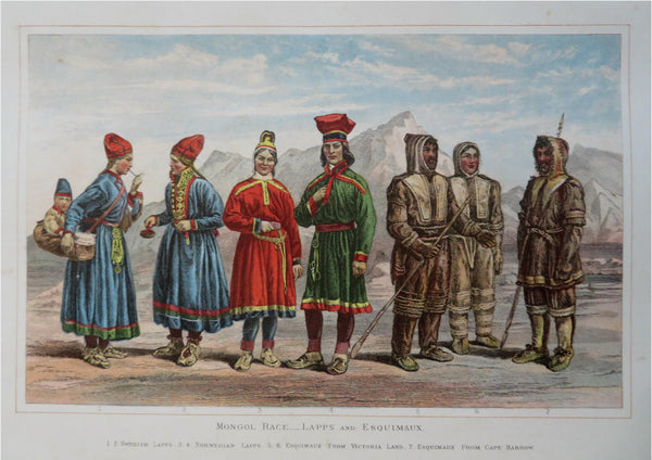 Laplanders & Esquimaux Ethnic & Costume View Winter Clothing 1882 fashion print