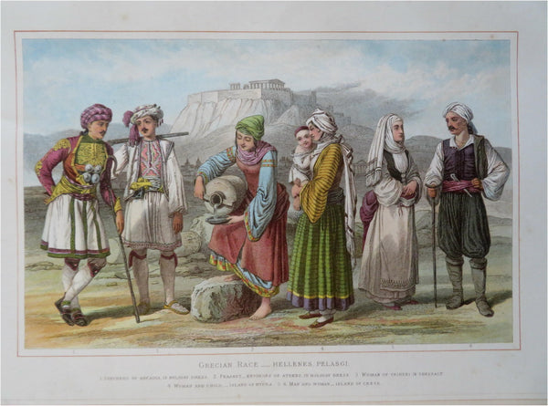 Greeks Ethnic & Costume Views Athens Crete Holiday Dress 1882 fashion print