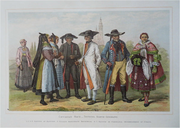 Germans Ethnic & Costume View Hanover Brunswick Pomerania 1882 fashion print