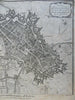 Lille Flanders France Fortifications Moat Churches c. 1745 Basire city plan