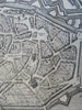 Mons Hainaut Belgium c. 1745 Basire pictorial city plan churches fortifications