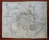Tournay Hainaut Belgium Siege Plan c. 1745 Basire engraved city plan troops