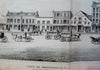 Broadway New York City 1862 Civil War era street scene print store fronts carts