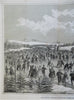 Central Park NYC Ice Skating Pond 1861 Civil War era winter landscape view