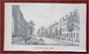 Park Place New York Street Scene Pedestrians Row Houses 1855 historical print