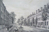 Park Place New York Street Scene Pedestrians Row Houses 1855 historical print