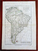 South America Brazil Peru Colombia Chile Patagonia Argentina 1781 Bonne map