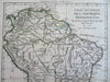 South America Brazil Peru Colombia Chile Patagonia Argentina 1781 Bonne map