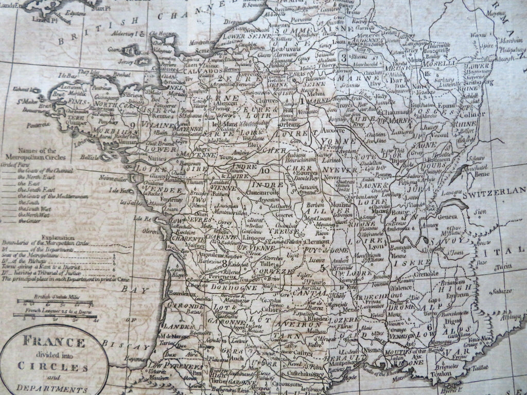 Revolutionary France Paris Marseilles Orleans Bordeaux 1796 Amos Doolittle map