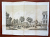 New York City Park Street Scene City View Churches Pedestrians 1855 litho print