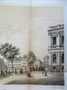 New York City Park Street Scene City View Churches Pedestrians 1855 litho print