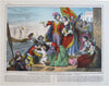 Christopher Columbus 1830-40's Print Lot x 3 Mutiny Spanish Monarchs hand color