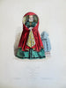 Antwerp & Venice Noblewomen 1840-60 Lot x 2 lovely hand color costume prints