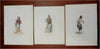 North Africans Algeria Morocco 1840-60 Lot x 3 lovely hand color costume prints