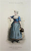 Marken Dutch Women's Fashion Low Countries 1840-60 Lot x 2 color costume prints