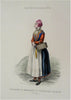 Scandinavian Fashion 1840-60 Lot x 5 lovely hand color costume prints