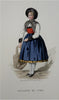 Saxony & Tyrol Rural Women's Fashion 1840-60 Lot x 2 lovely hand color prints