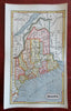 Maine State Portland Bangor Augusta Kittery Mt. Desert Island 1853 map