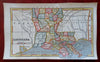 Louisiana State 1853 Ensign charming scarce hand color map