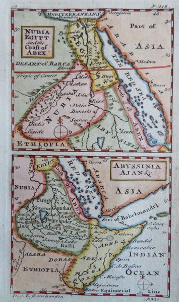 East Africa Egypt Sudan Nubia Abyssinia Cairo Addis Ababa Alexandria 1777 map
