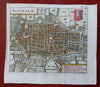 Alkmaar North Holland Netherlands City Plan Coat of Arms 1685 engraved map