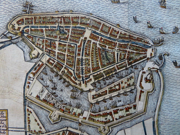 Medemblick North Holland Netherlands City Plan 1685 Guicciardini hand color map
